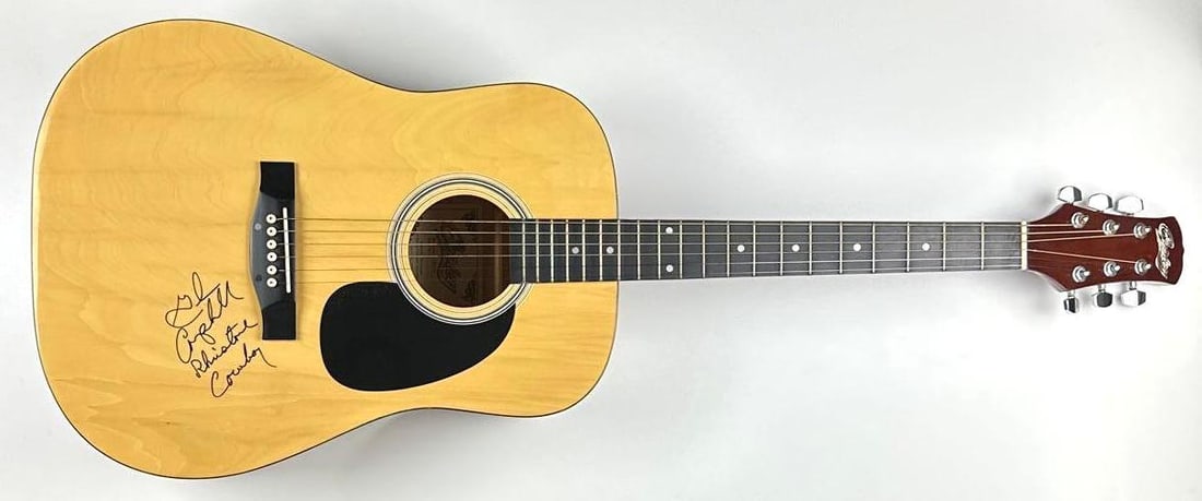 Glen Campbell Signed “Rhinestone Cowboy” Inscribed Copley Acoustic Guitar (Walls of Soun - 2