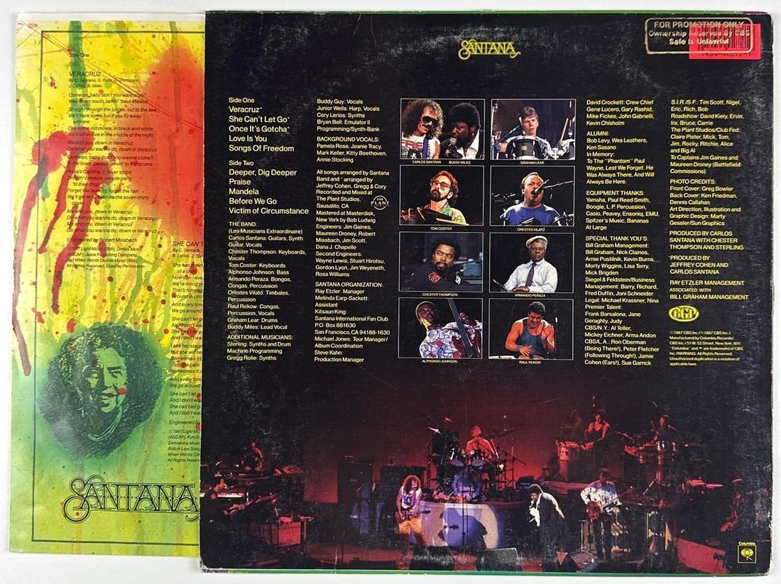 Carlos Santana Signed "Freedom" Promo Album (Third Party Guaranteed) - 2