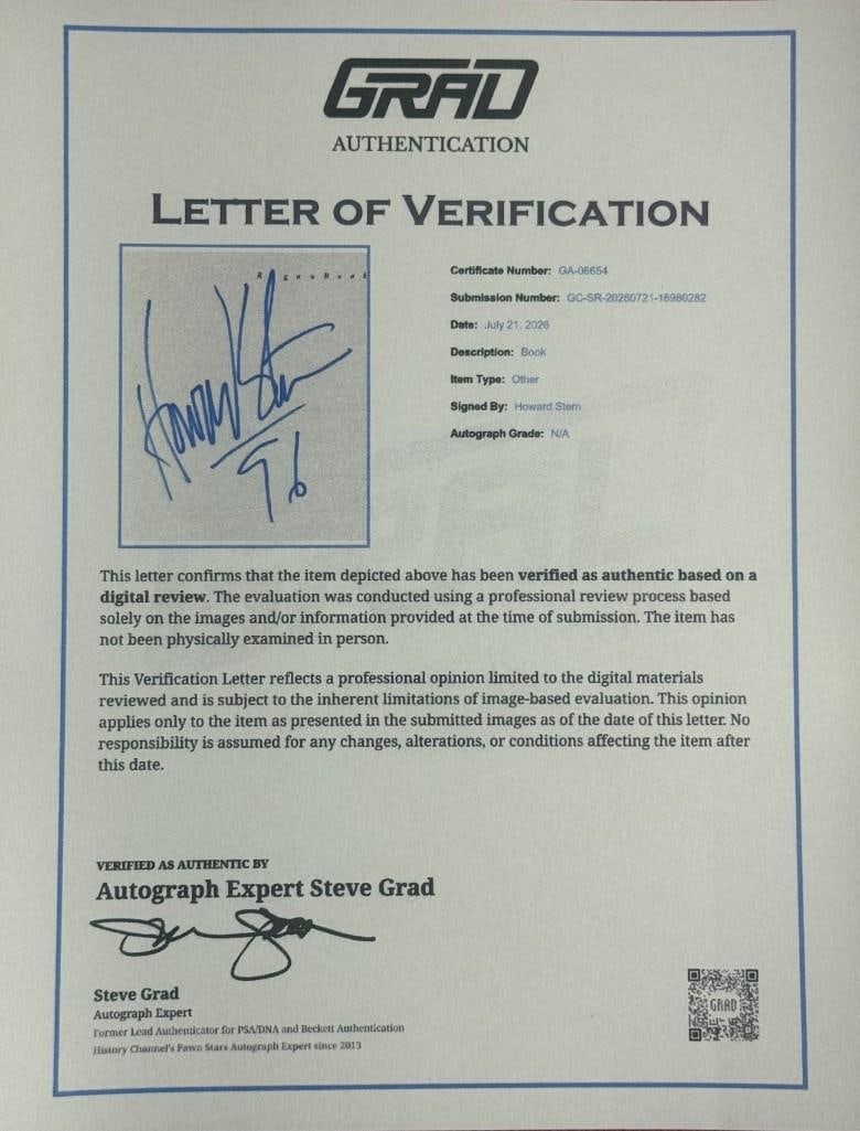 Howard Stern Signed "Miss America" First Edition Book (Grad Authentication) - 5