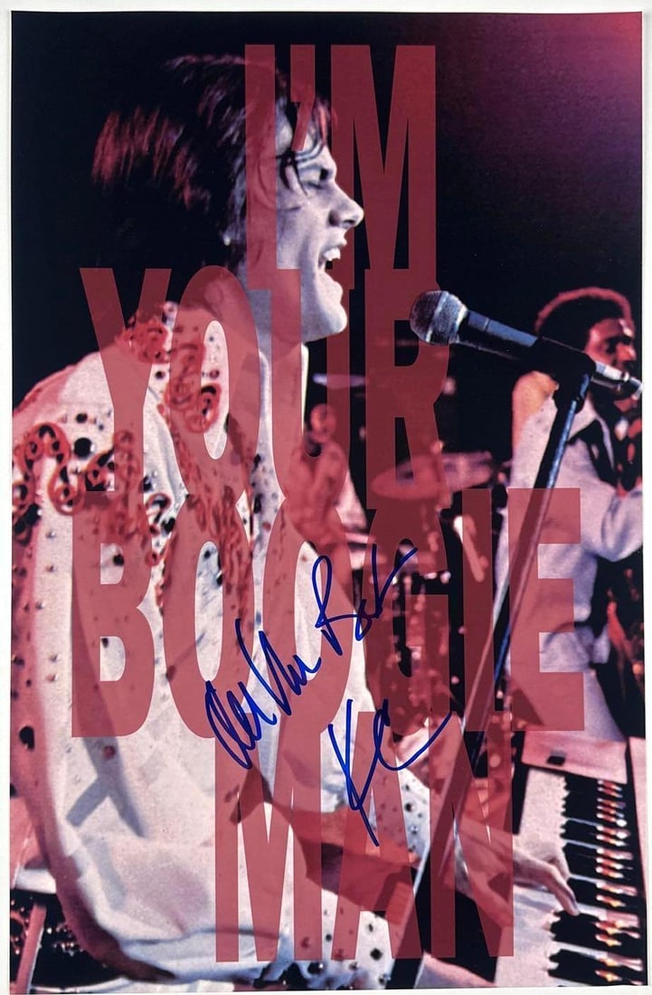 KC and The Sunshine Band: KC Signed 11" x 17" Photo (Third Party Guaranteed): Color 11" x 17" "I'm Your Boogie Man" photo signed in blue felt tip marker by KC and The Sunshine Band band member KC, who inscribed "All the best" before his signature. In fine condition. Provenance