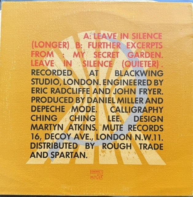 Depeche Mode: Alan Wilder & Andrew Fletcher Signed "Leave in Silence" 12" Album Single (2 Sigs) - 2