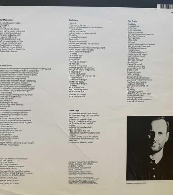 Lloyd Cole & the Commotions Fully Group Signed "Mainstream" LP Album (5 Sigs) (Third Party) - 4
