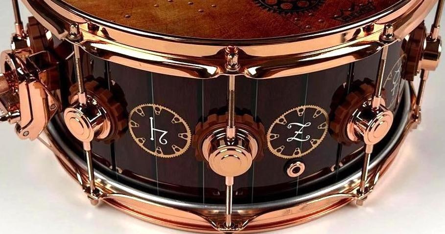 Rush Fully Group Signed Neil Peart “Time Machine” Limited Edition DW Snare Drum - 5