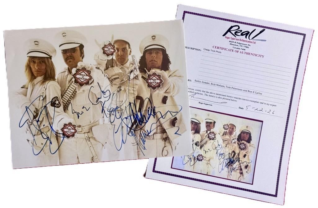 Cheap Trick Fully Group Signed 8" x 10" "Dream Police" Photo (4 Sigs) (Epperson LOA) - 6