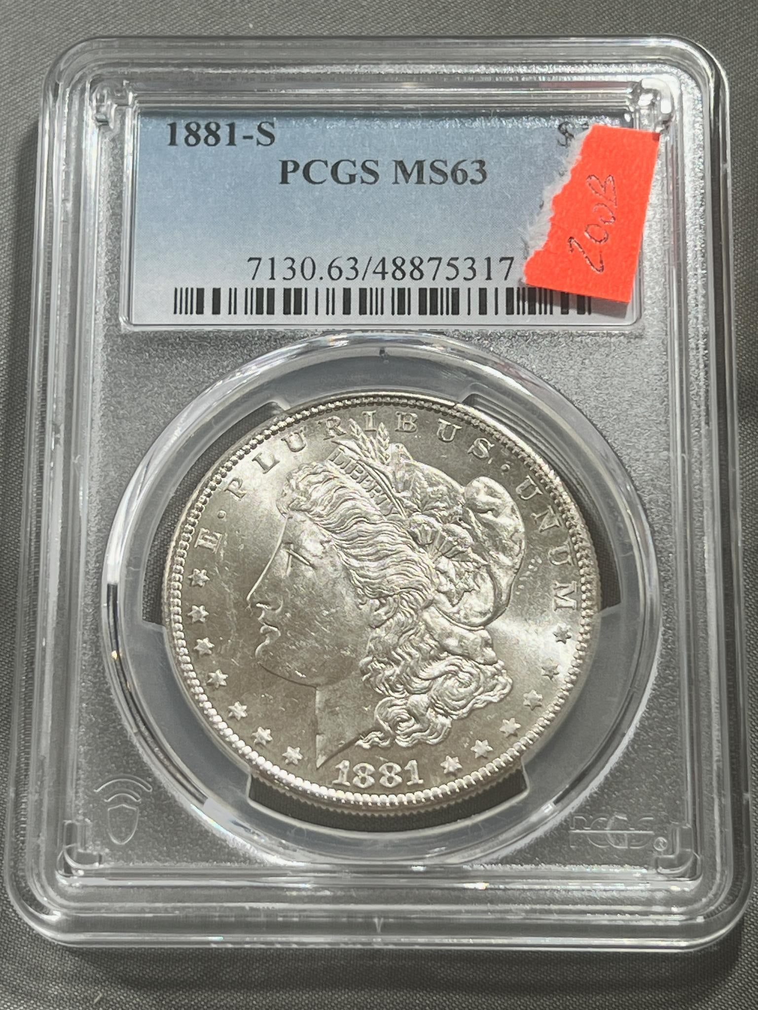 1881-S Morgan Silver Dollar graded MS63 in PCGS holder (1 of 2)
