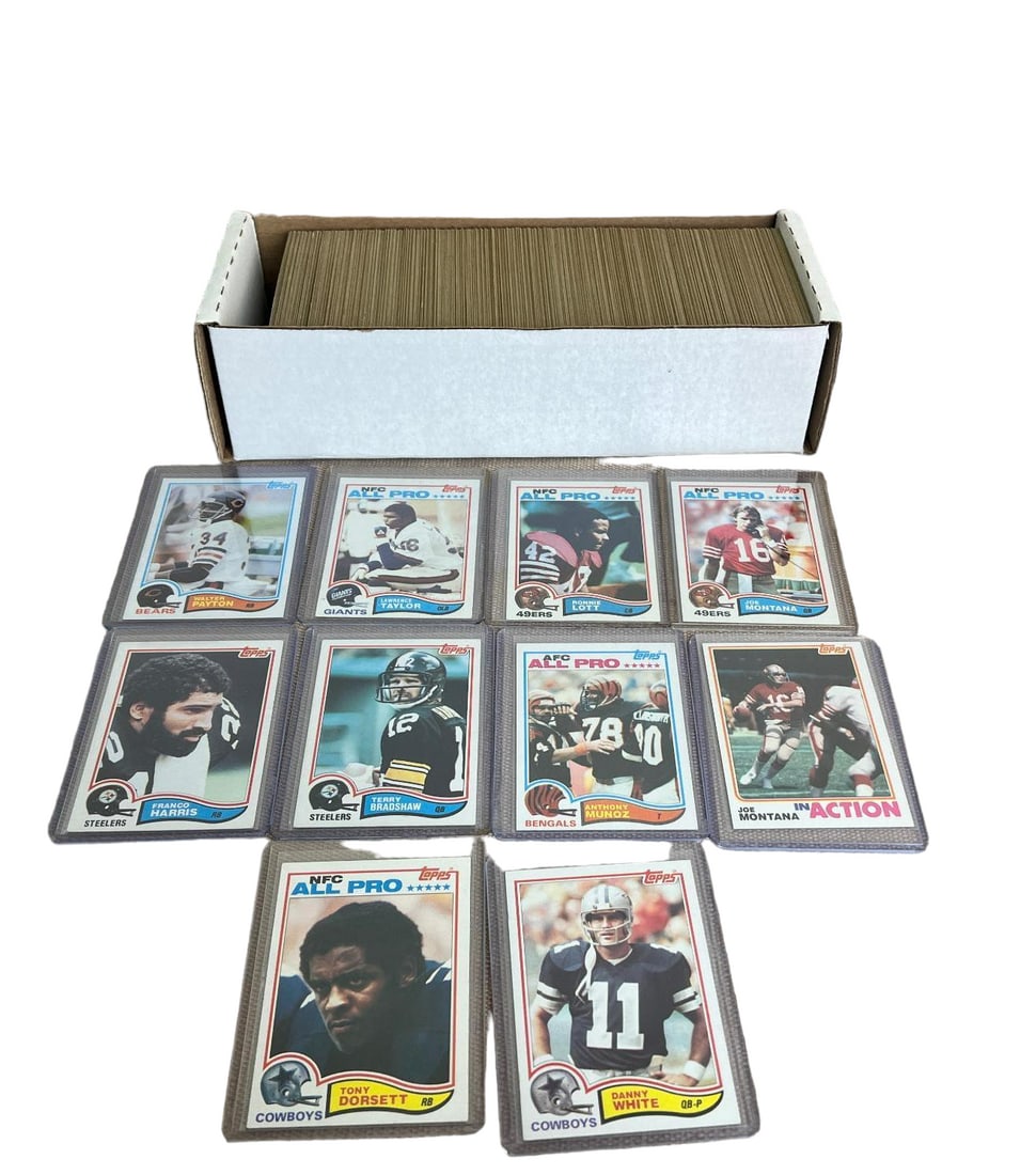 1982 Topps Football Complete Set Montana 2nd yr, Lott RCs, L Taylor RC Payton NFL 49 ers Vintage (1 of 7)