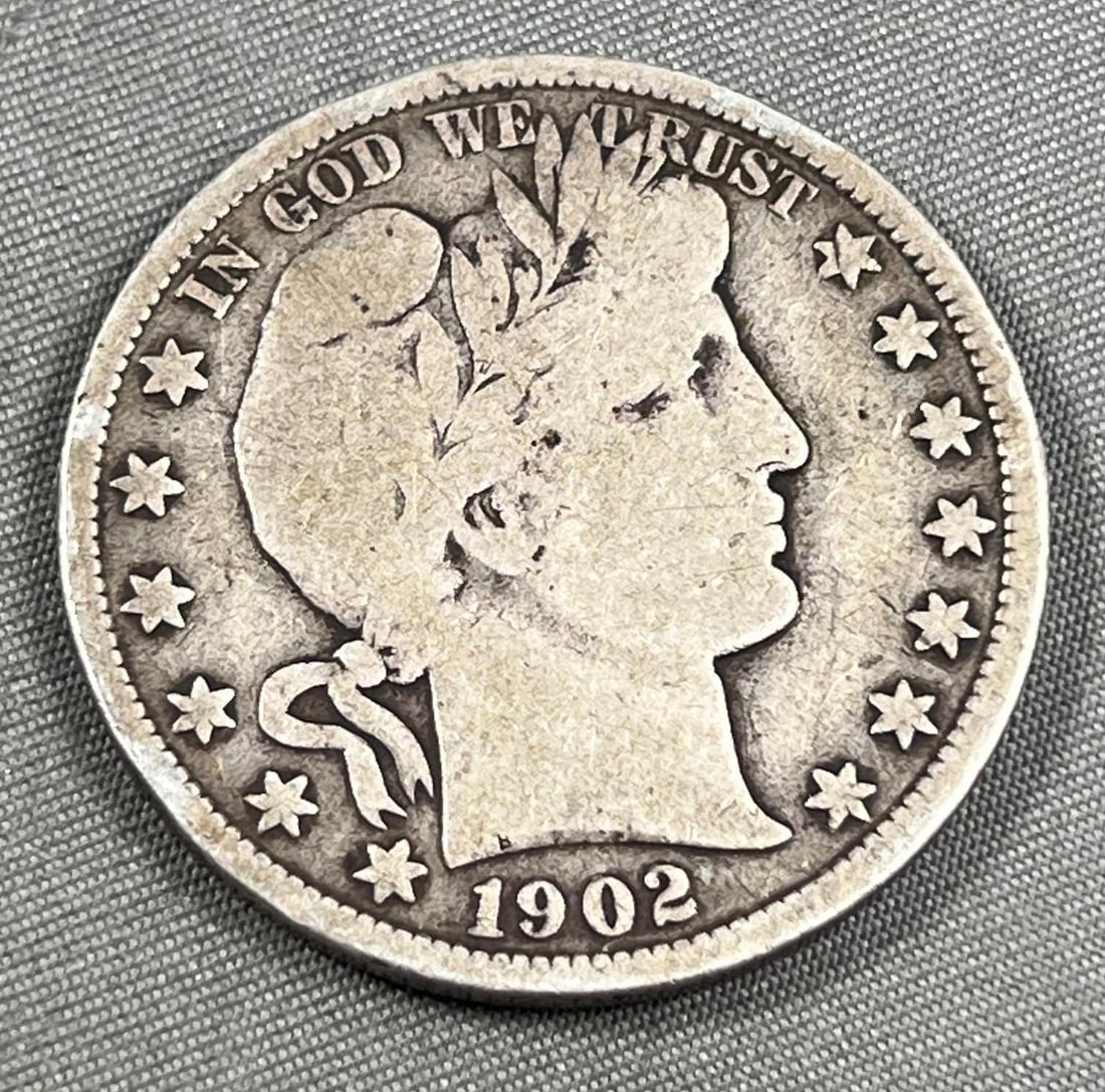 1902 Barber Half Dollar, 90% Silver (1 of 2)