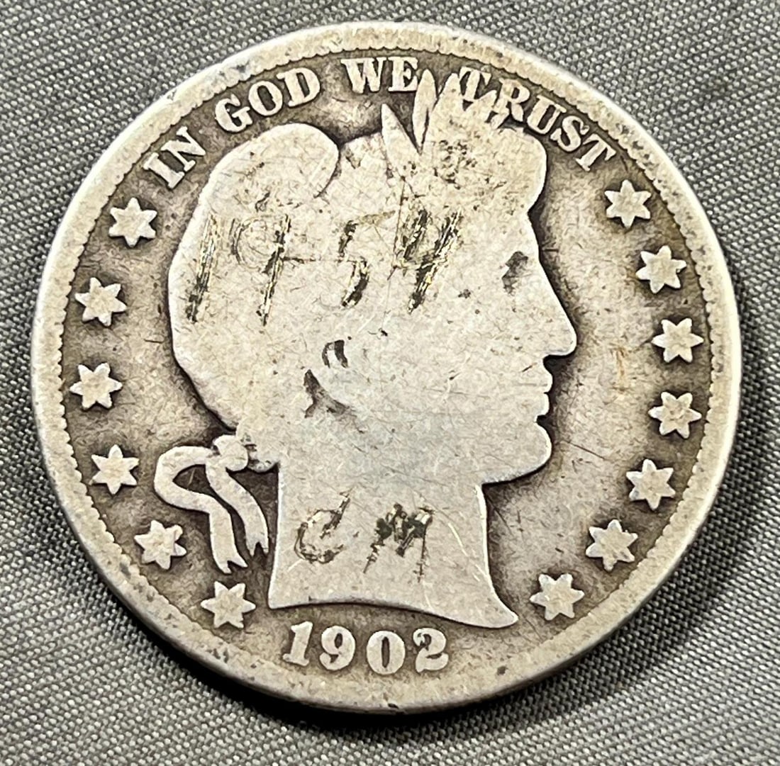 1902-S Barber Half Dollar, 90% silver (1 of 2)