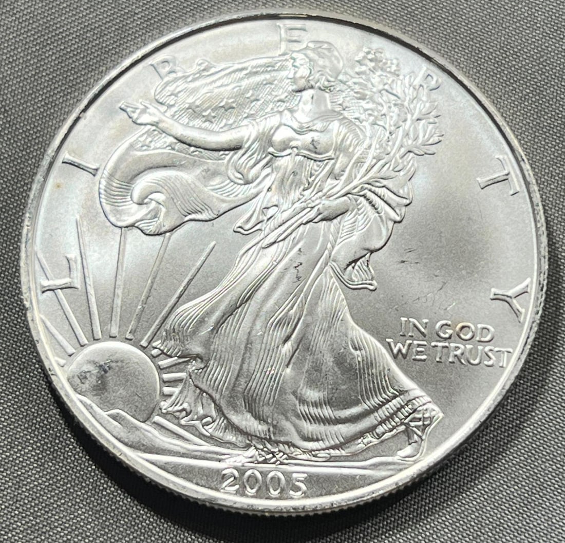 2003 US Silver Eagle Dollar Coin, .999 Fine Silver (1 of 2)