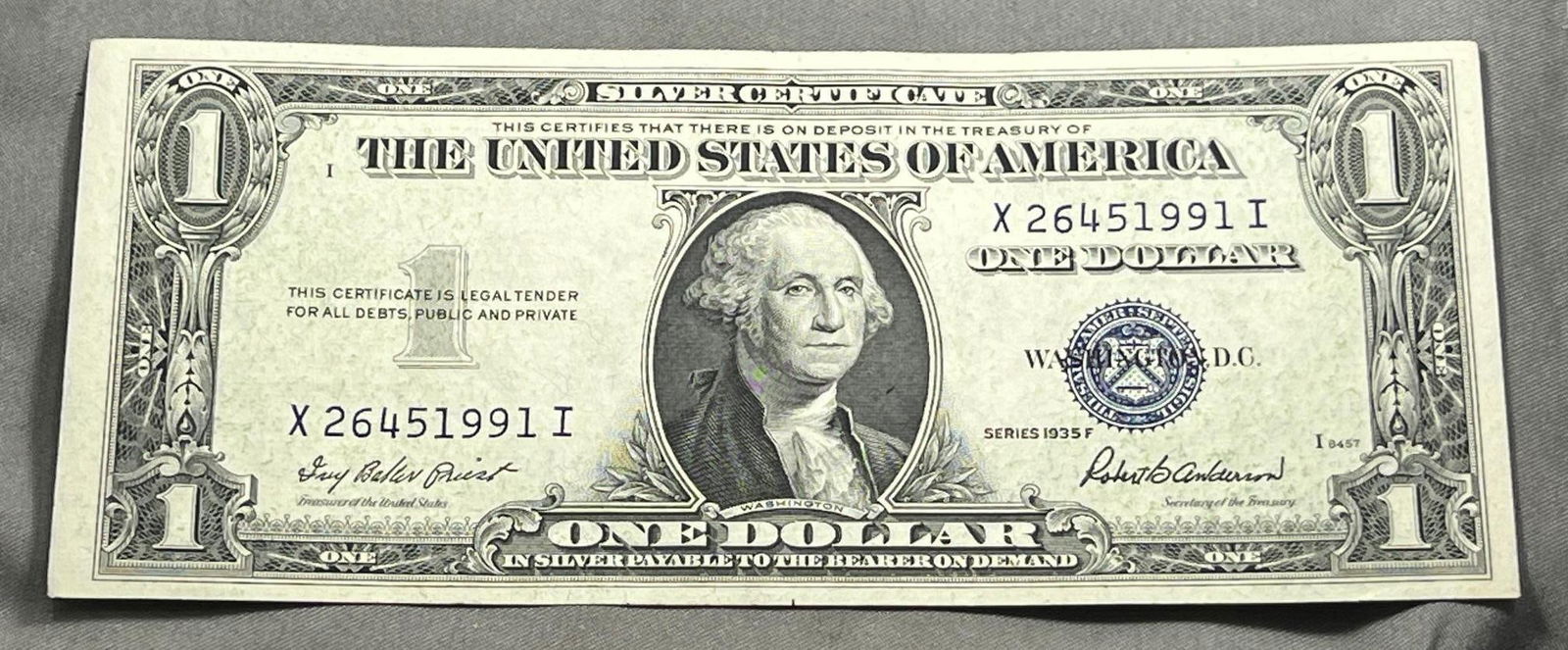 1935 F One Dollar Silver Certificate (1 of 2)