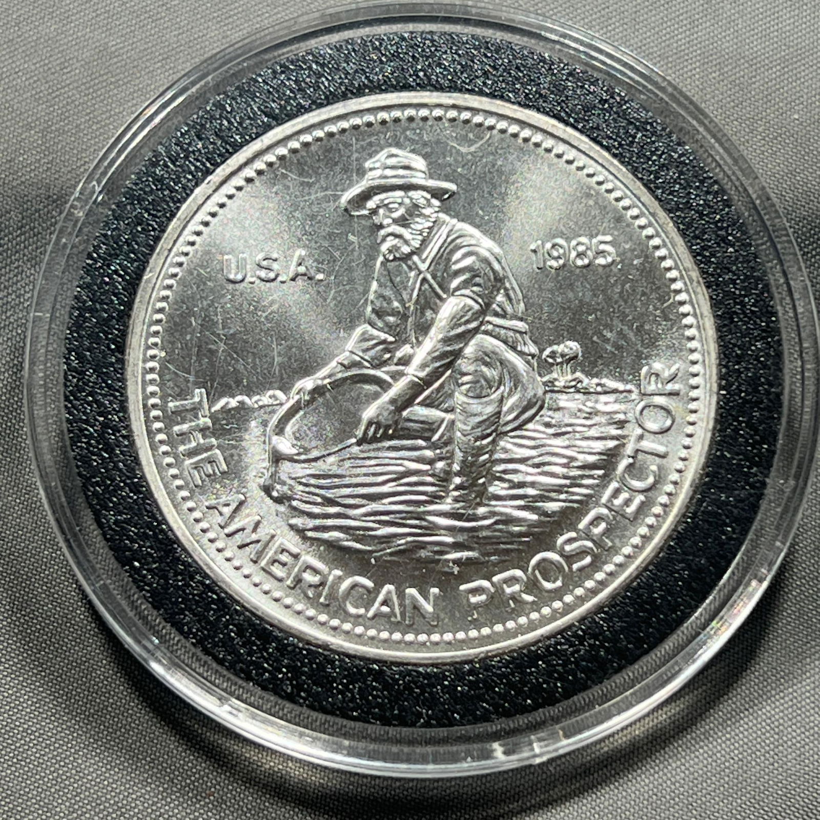 One Troy Ounce .999 Silver Round, The American Prospector (1 of 2)