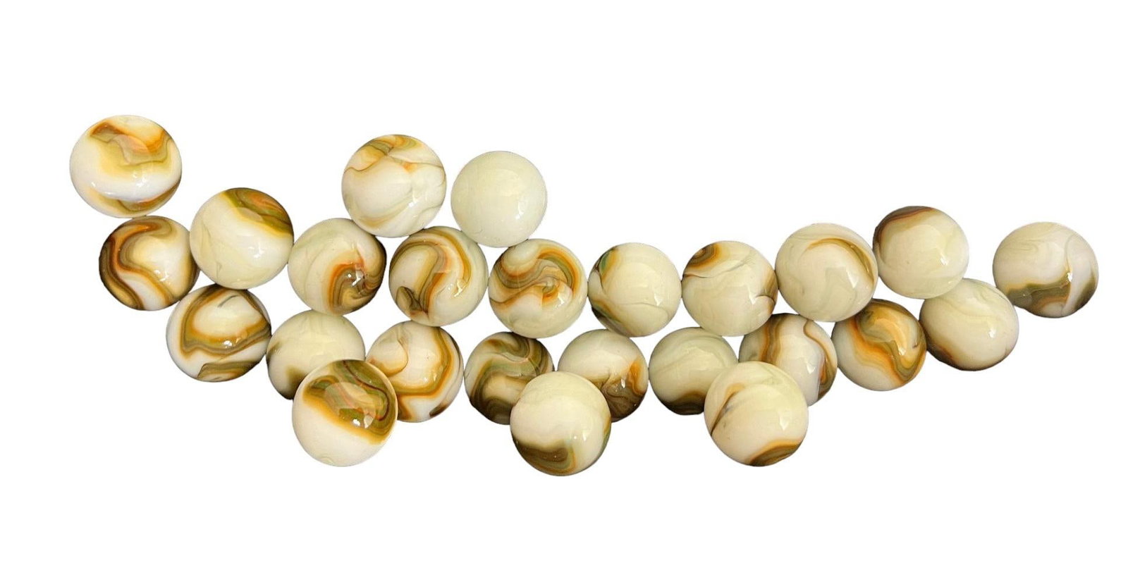 Jabo Marbles pre 2007 Lot of 25 mixed medium sized: Jabo Marbles were made in Reno Ohio before the company was shuttered in 2007