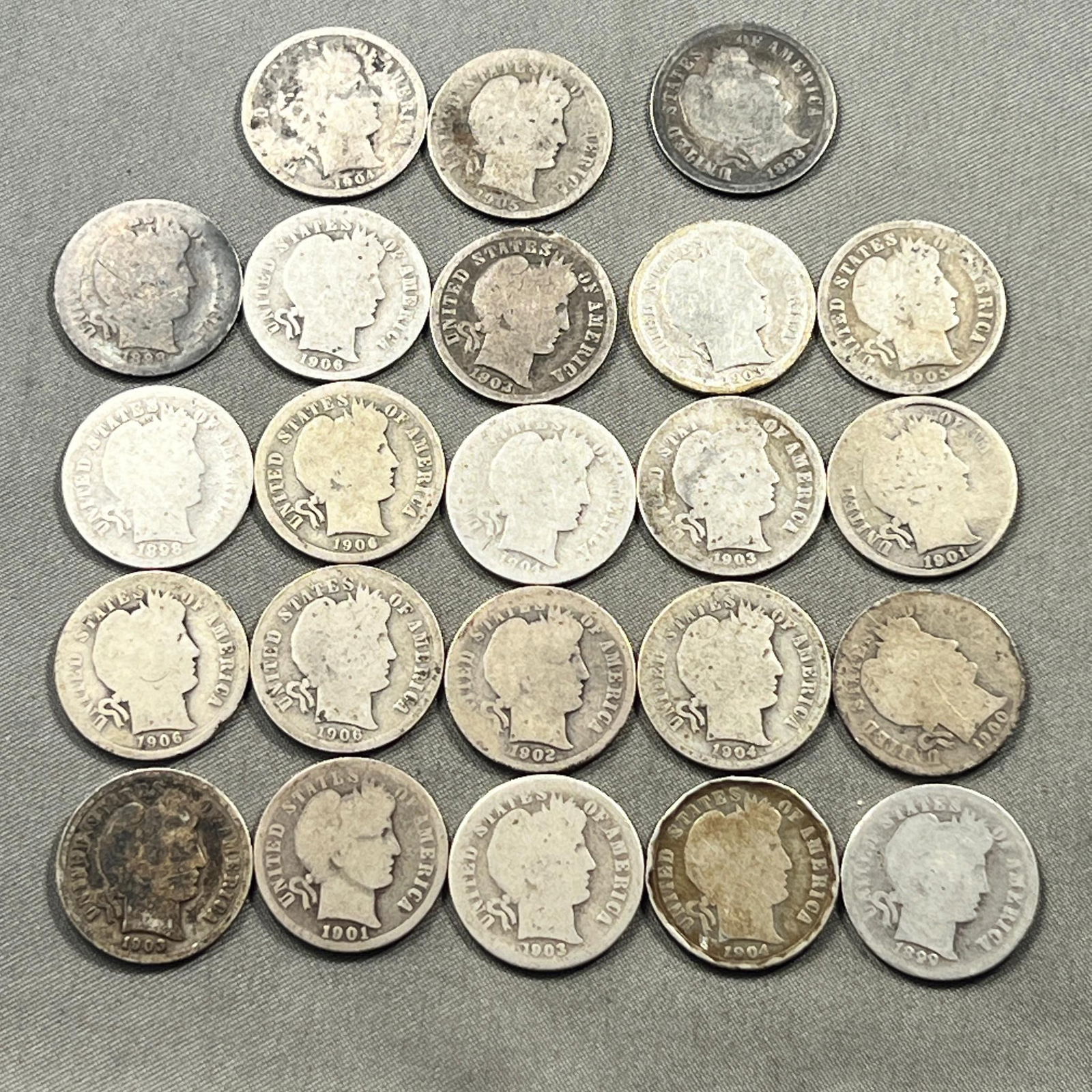 23- Asst. date Barber Dimes, see all pics (1 of 11)