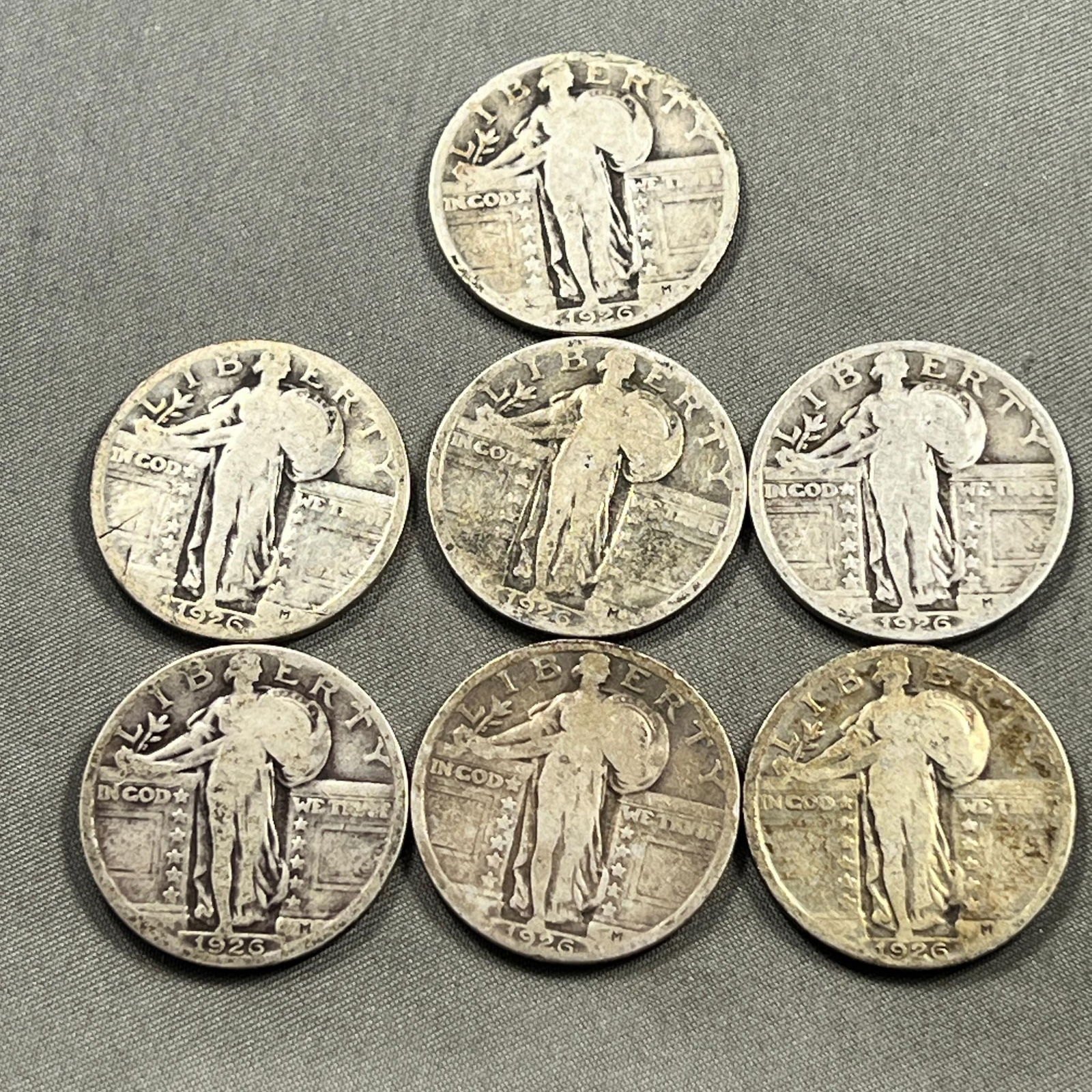 7- 1926 90% Silver Standing Liberty Quarters (1 of 2)