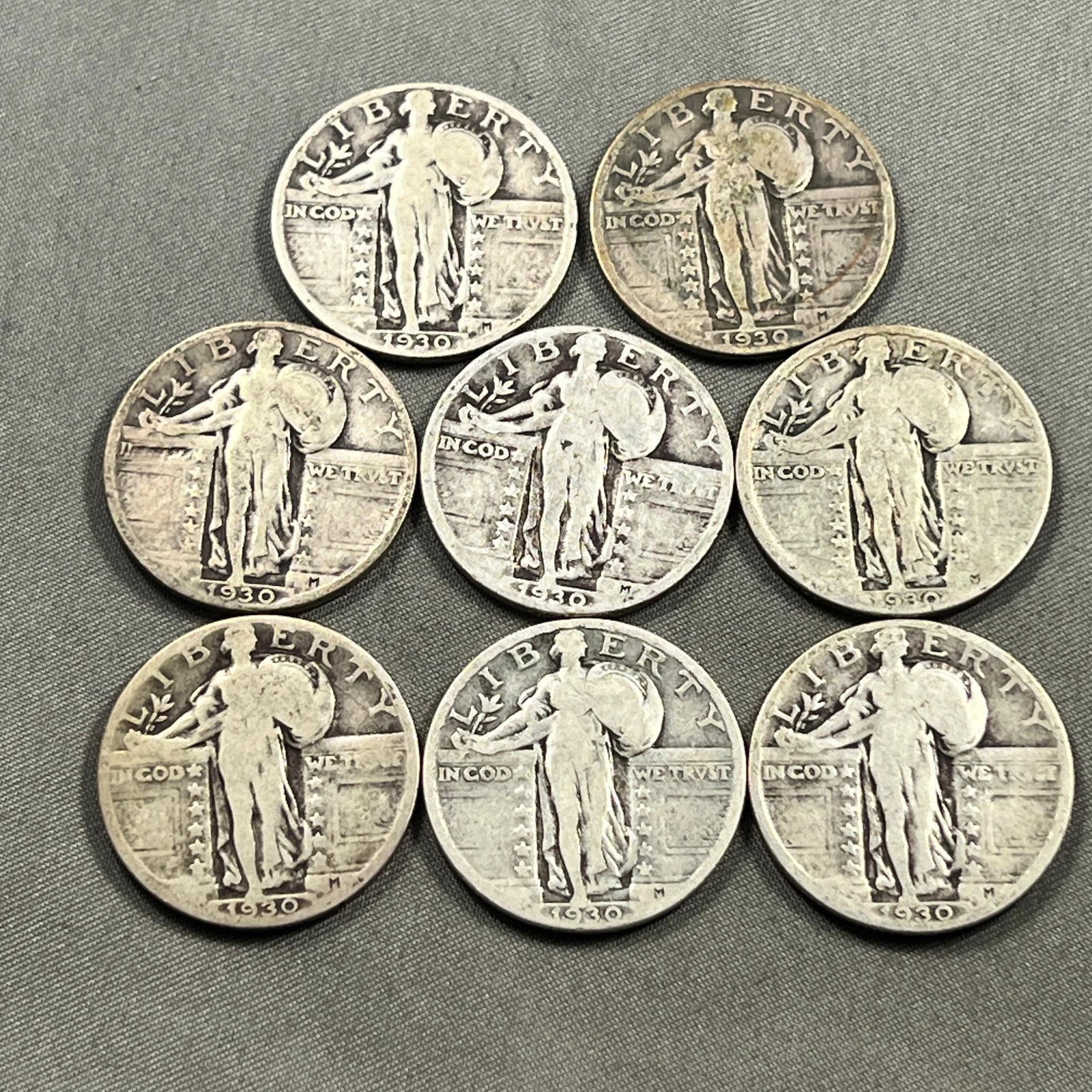 8- 1930 90% Silver Standing Liberty Quarters (1 of 2)
