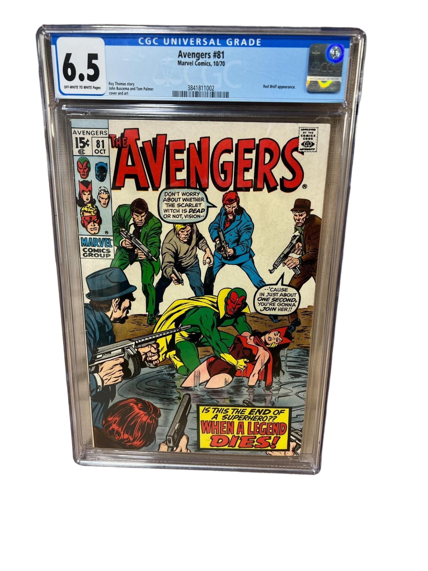 AUCTION SPOTLIGHT! Marvel Comics The Avengers no. 81 graded 6.5 in CGC holder (1 of 3)