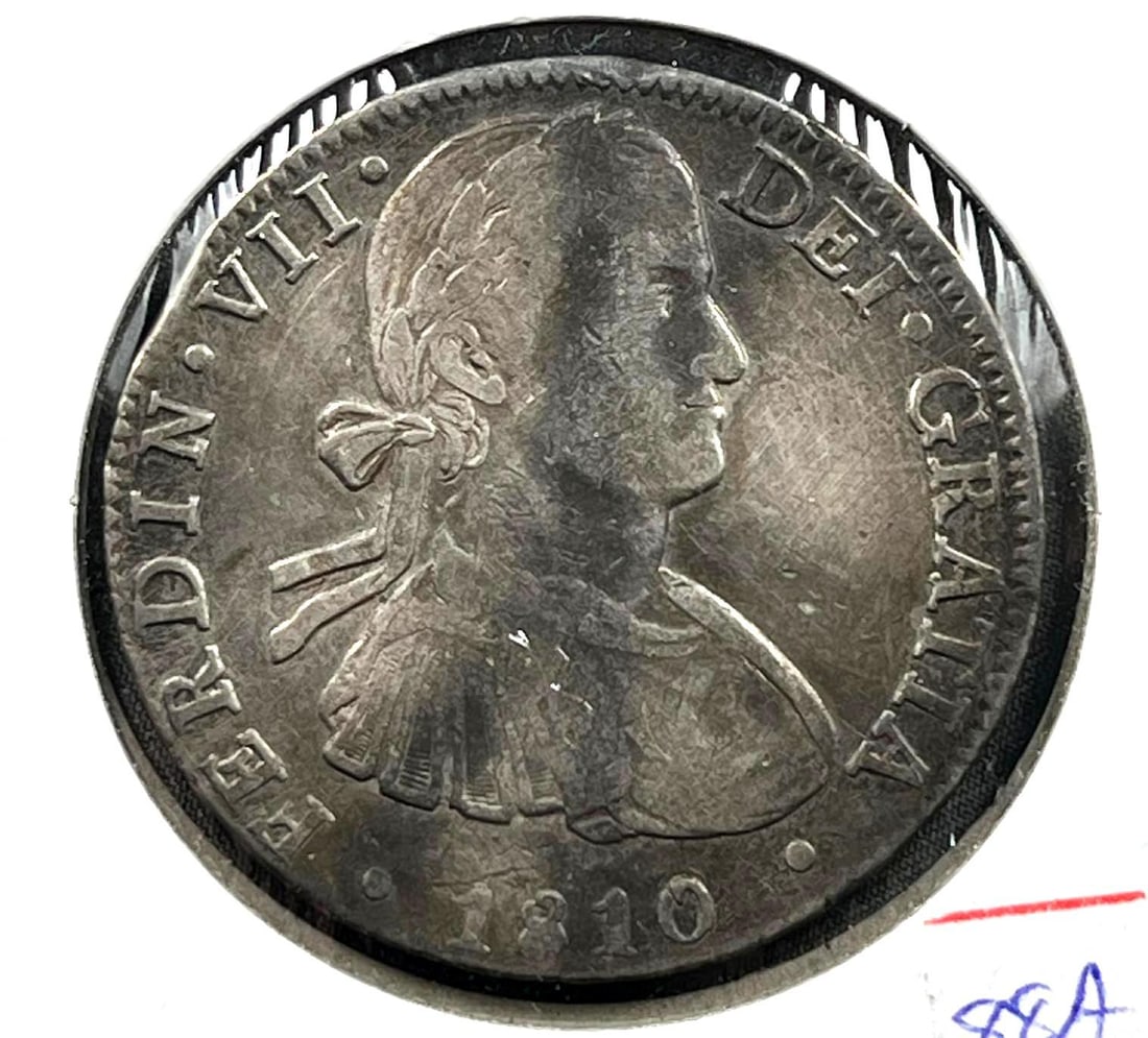 1810 Mexico 8 Reales Antique 1800s Spanish Colonial Silver Dollar "Pirate Coin": .