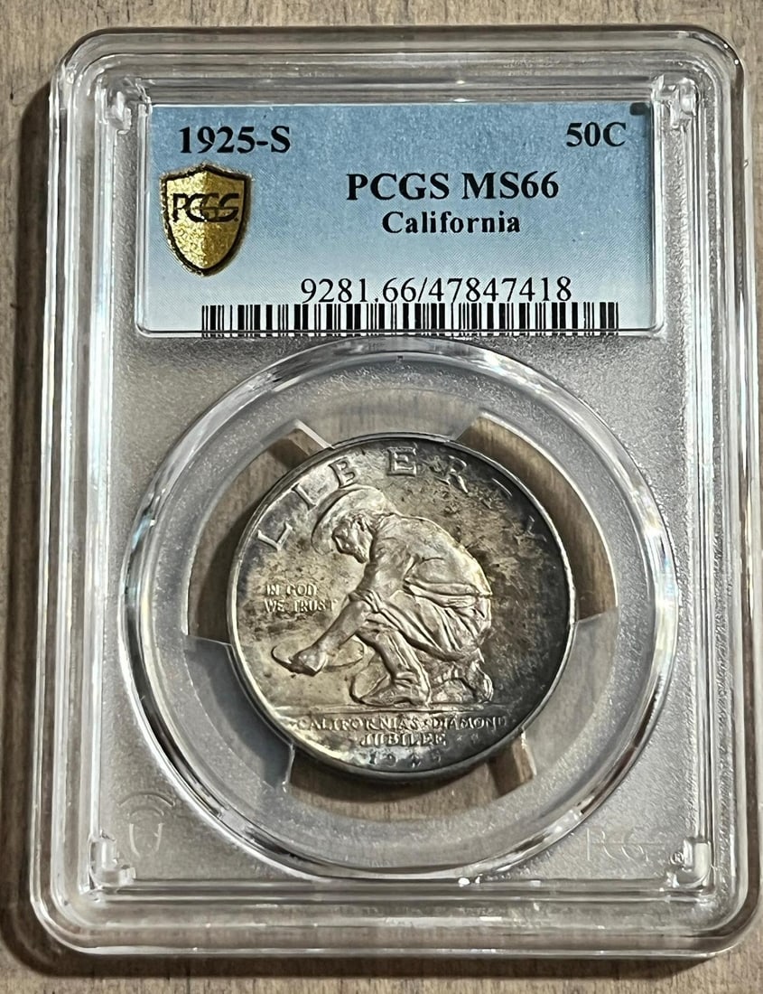AUCTION SPOTLIGHT! 1925-S CALIFORNIA COMMEMORATIVE Half Dollar in PCGS MS66 Holder (1 of 2)