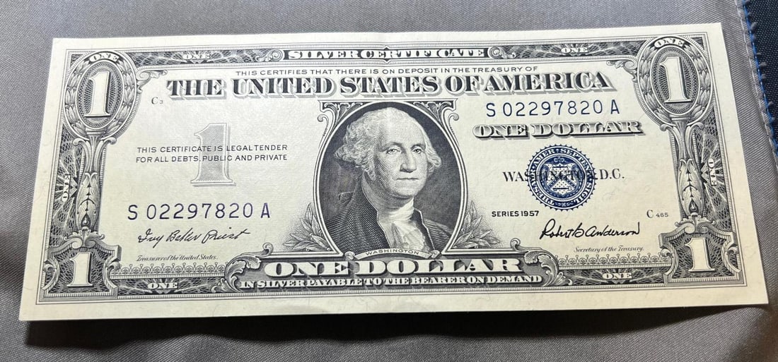 1957 One Dollar Silver Certificate, minimal circulation (1 of 2)
