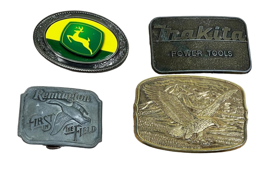 Belt Buckle lot of 4 including Remington and John Deere (1 of 4)