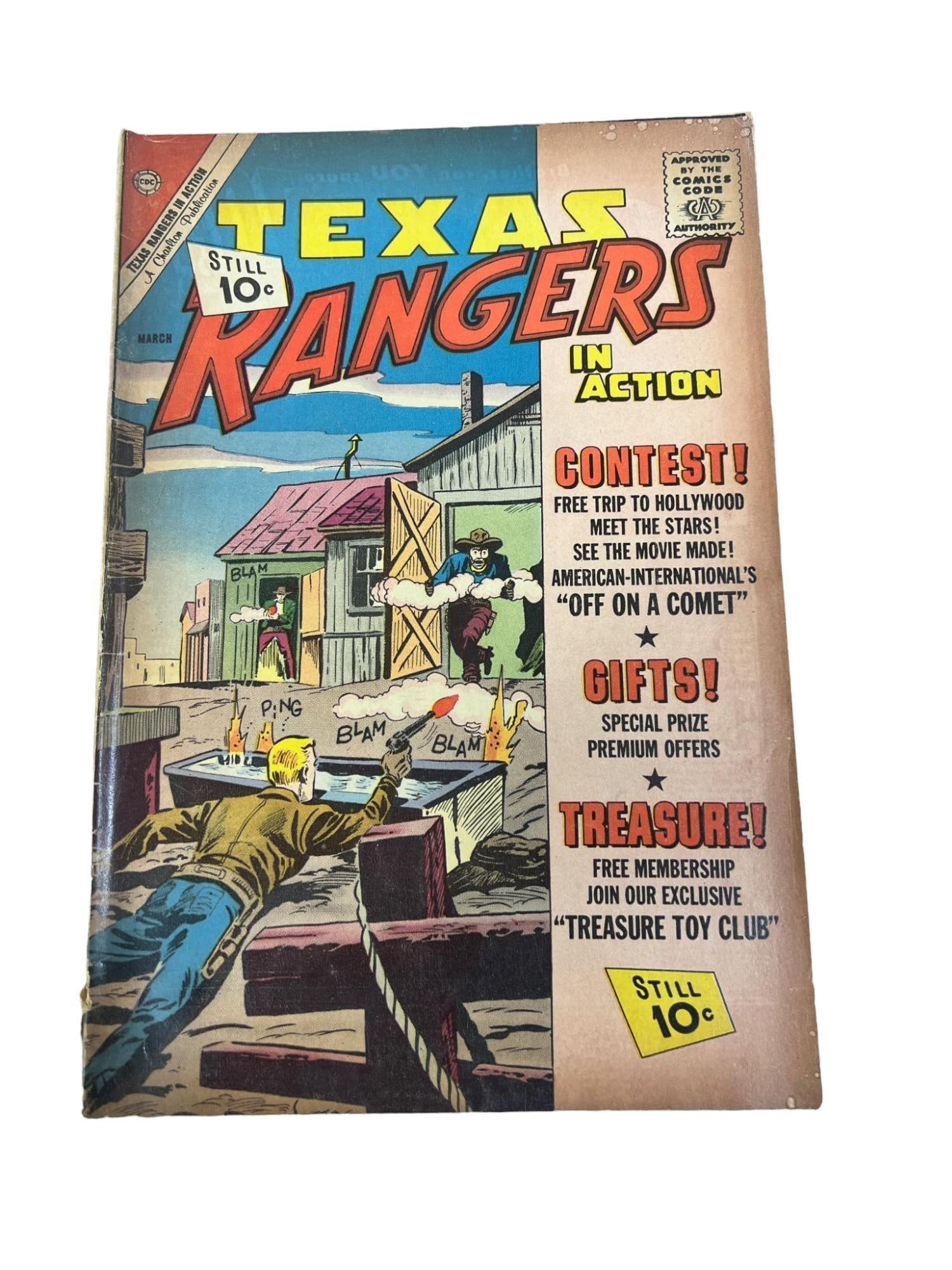 10 Cent Texas Rangers in Action Comic book (1 of 8)