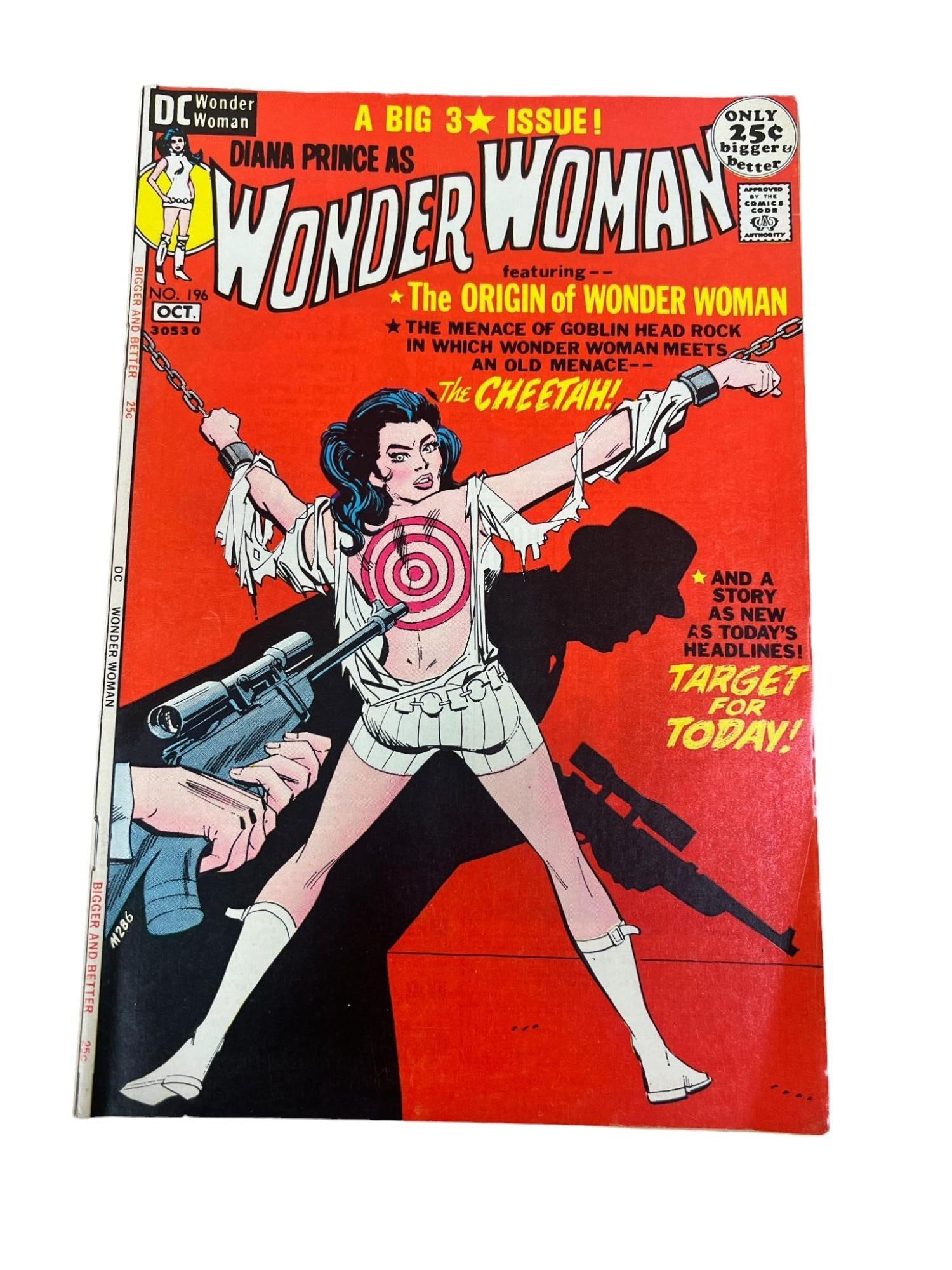 Wonder Woman no. 196 Comic Book, 12 cent comic, featuring the Origin of Wonder Woman (1 of 7)