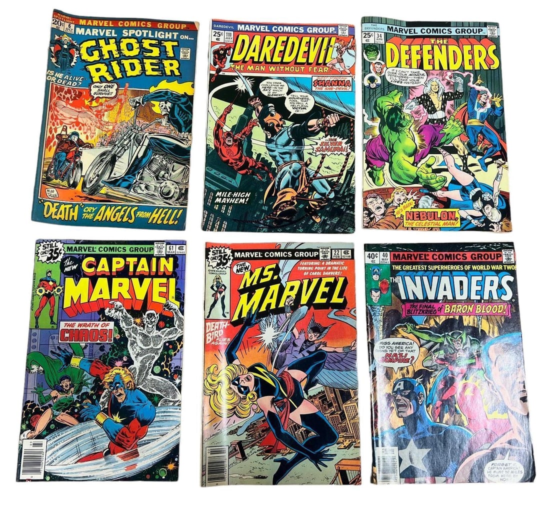 6- Marvel comic books, see complete list below (1 of 20)