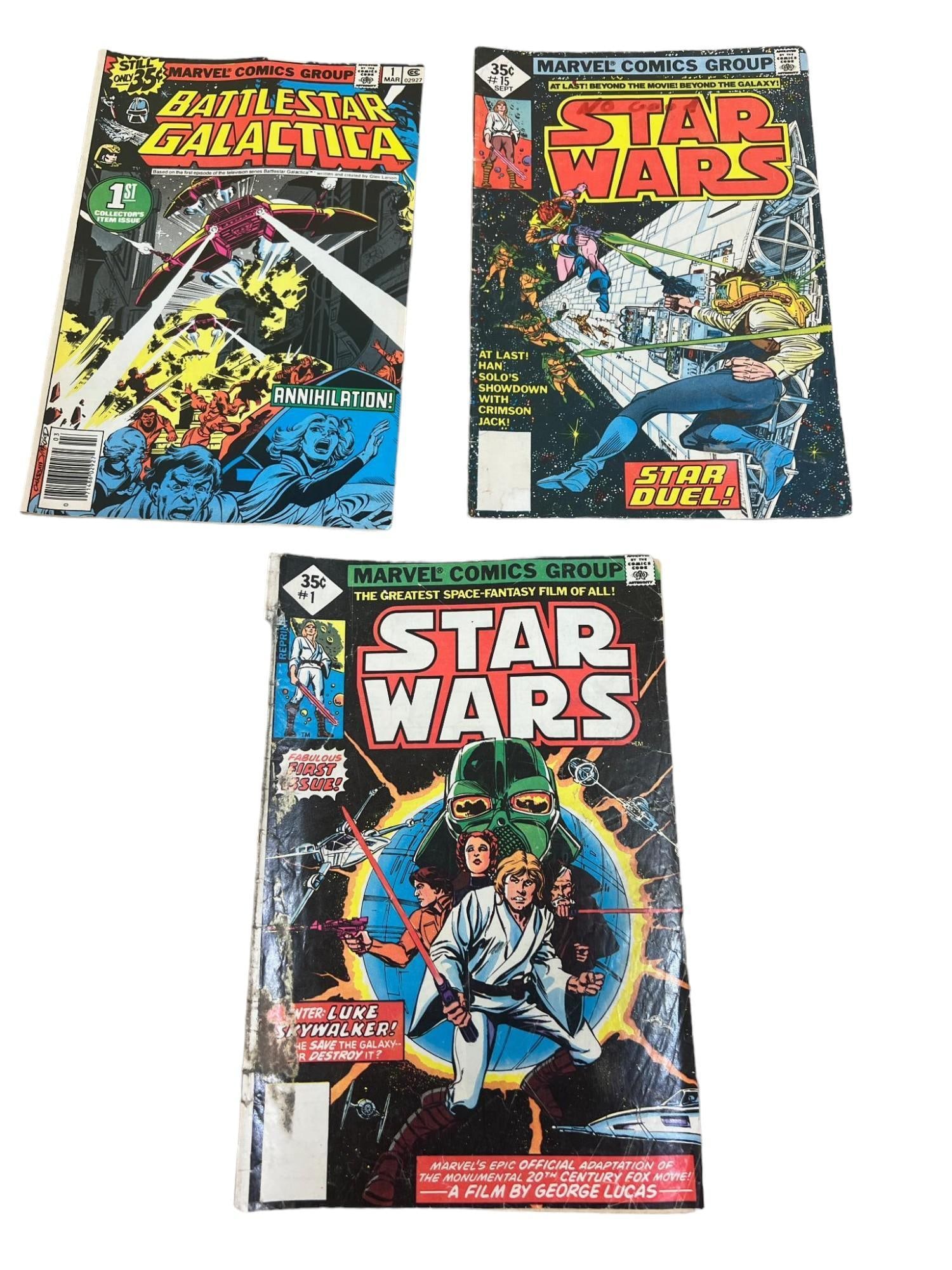Star Wars 1 and 35 and Battlestar Galactica no. 1 (1 of 12)
