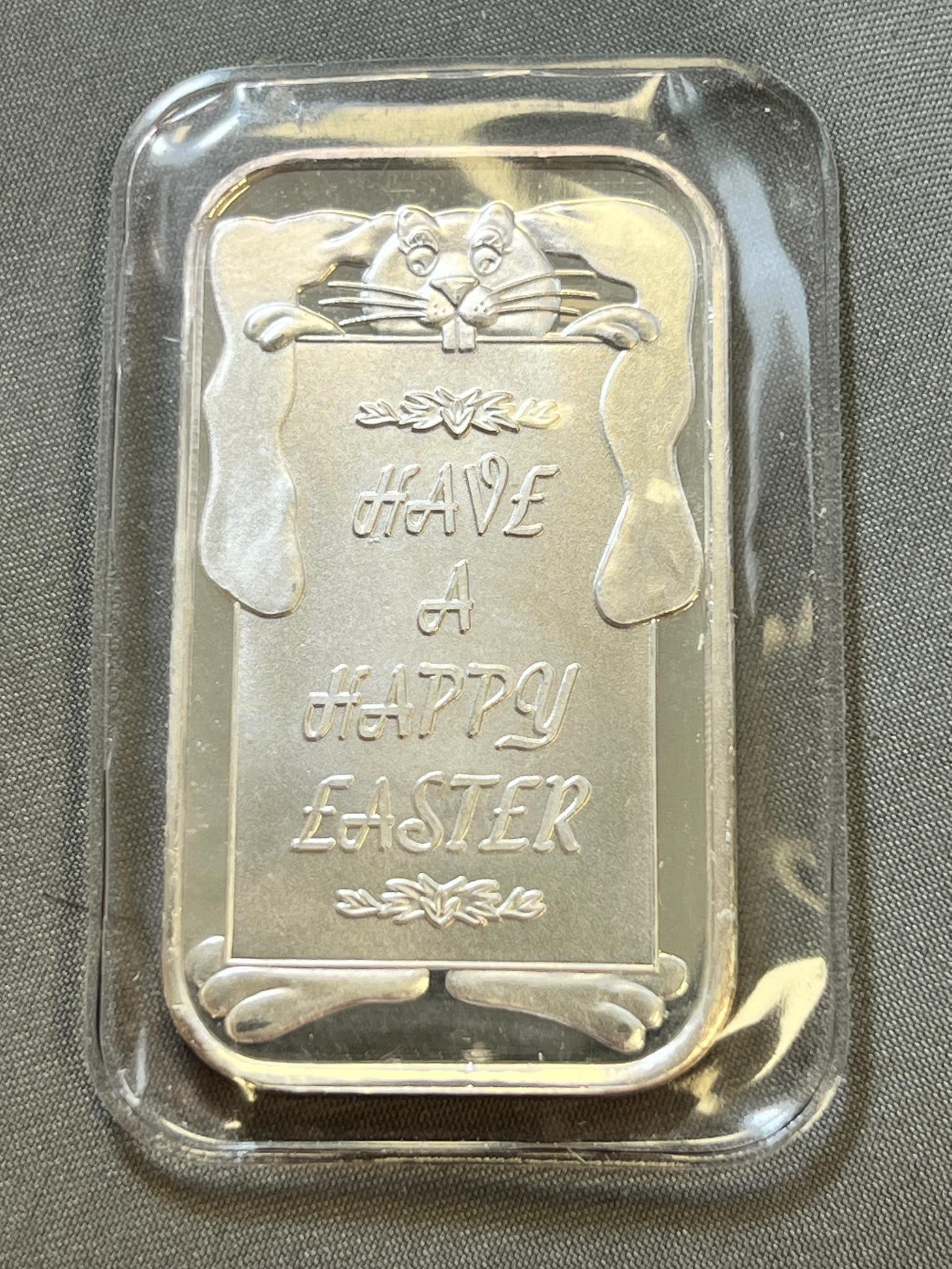 One Troy Ounce .999 Silver Bar, Sigma Tested, 1989 Easter bar (1 of 2)