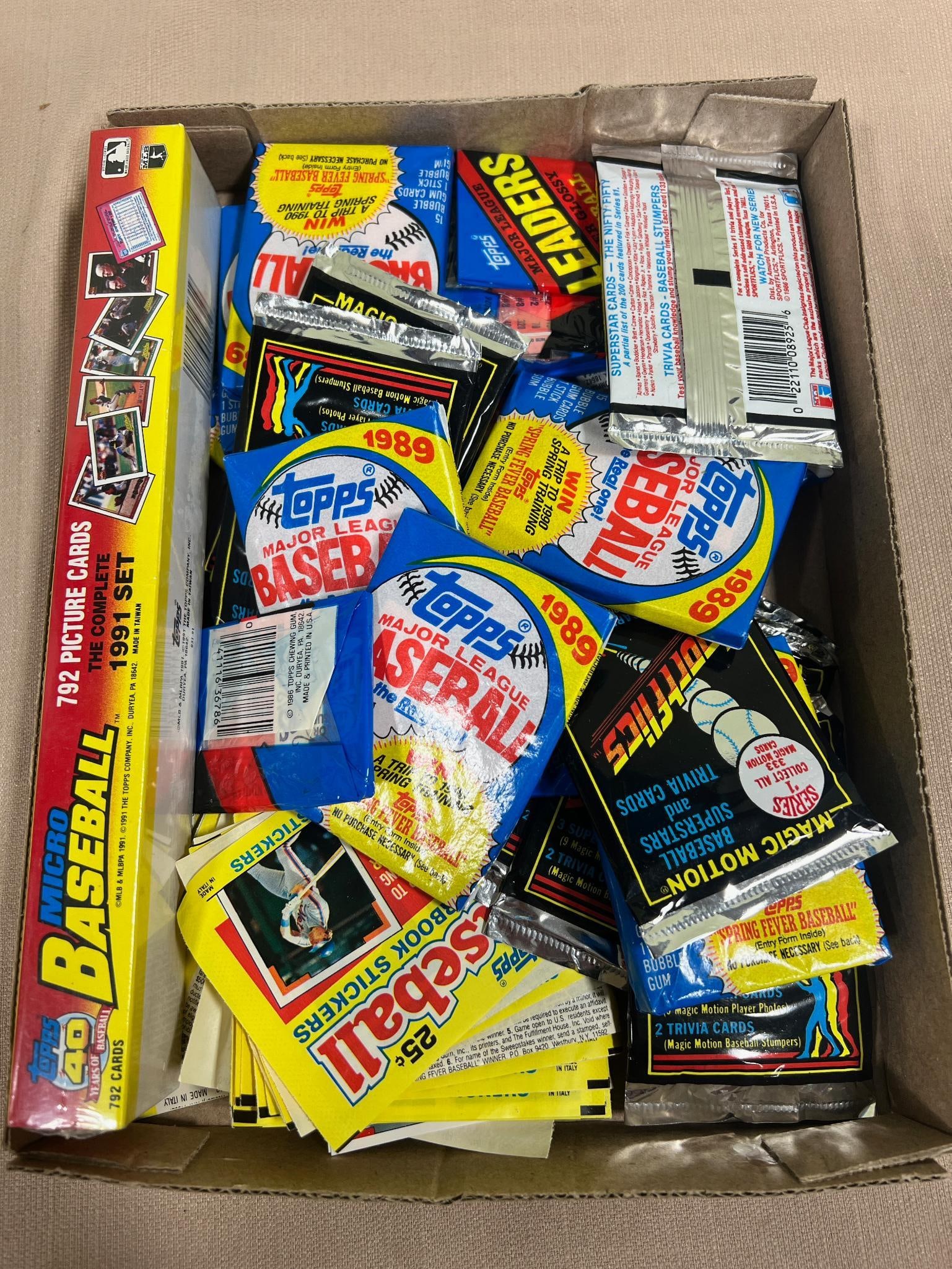 Late 80's (mostly) wax packs + 1991 Micro Baseball set Topps (1 of 6)