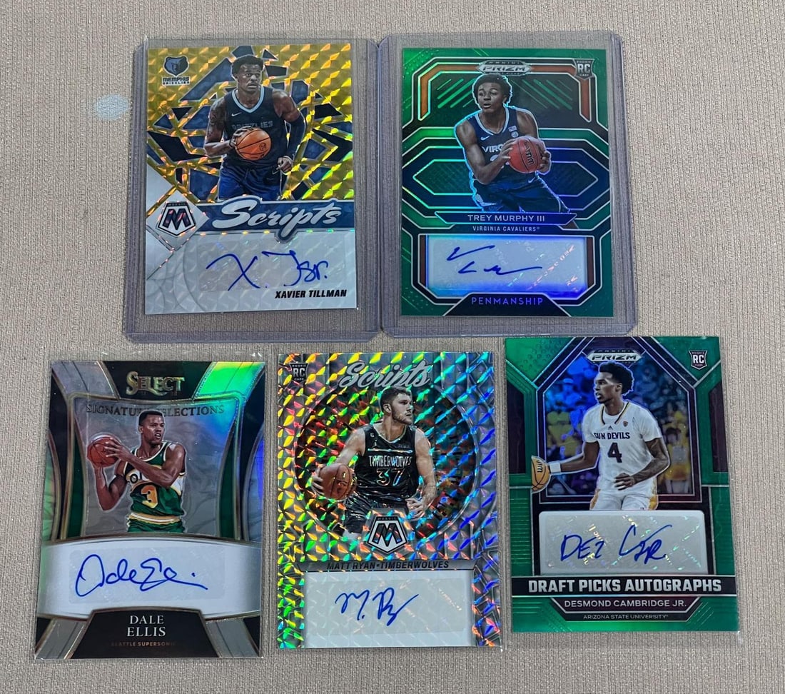 NBA Basketball lot of 5 autos Troy Murphy III, Xavier Tillman + (1 of 2)