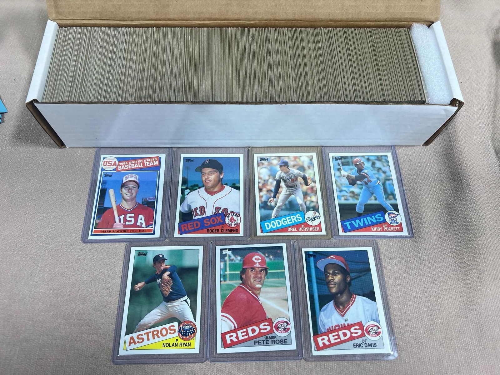1985 Topps Baseball set w/ McGwire, Puckett, Davis RCs + Ryan, Rose (1 of 4)