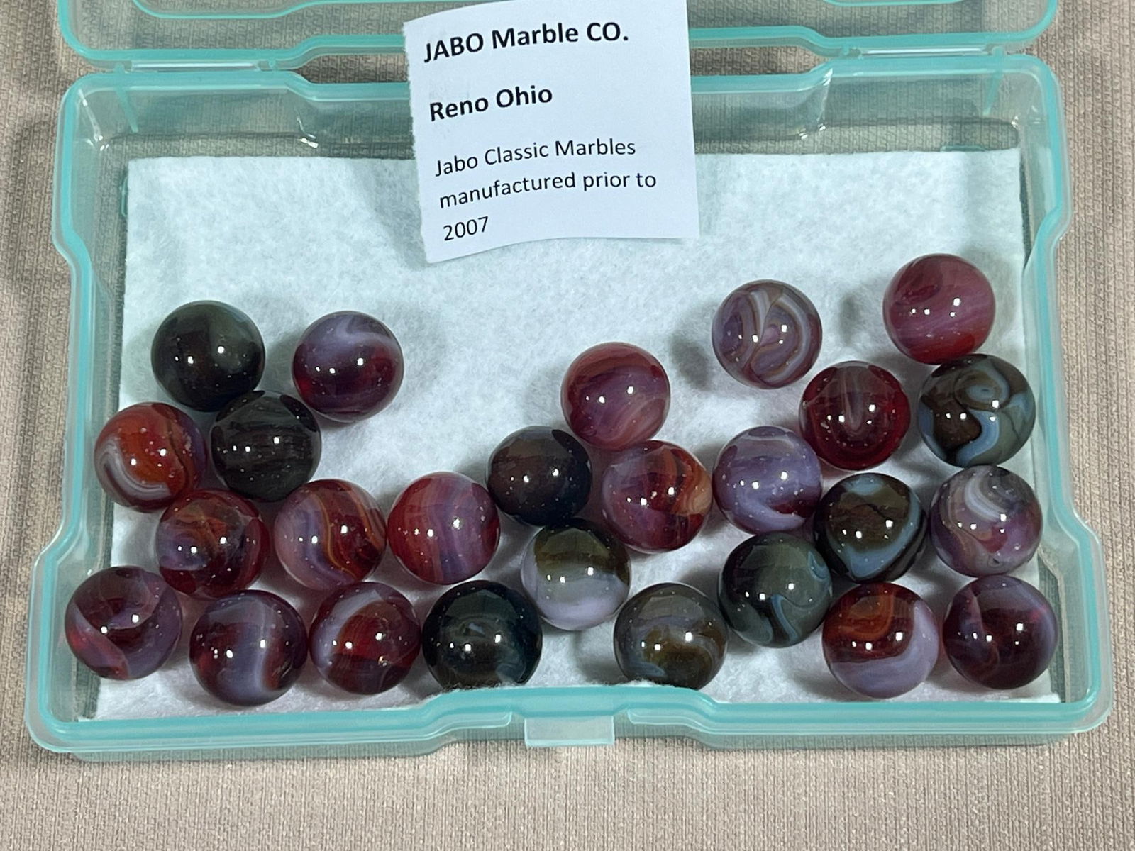 Jabo Classic Marbles produces prior to 2007 Reno OH Lot of 25 Medium: .