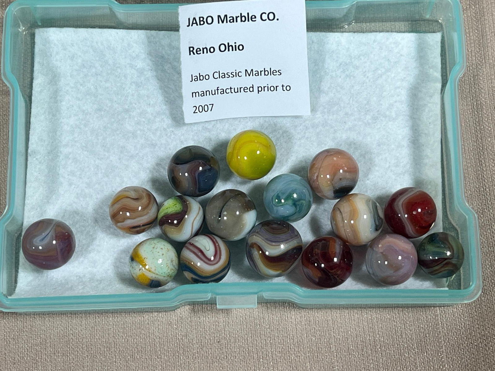 Jabo Classic Marbles produces prior to 2007 Reno OH Lot of 15 Medium, rarer runs: .