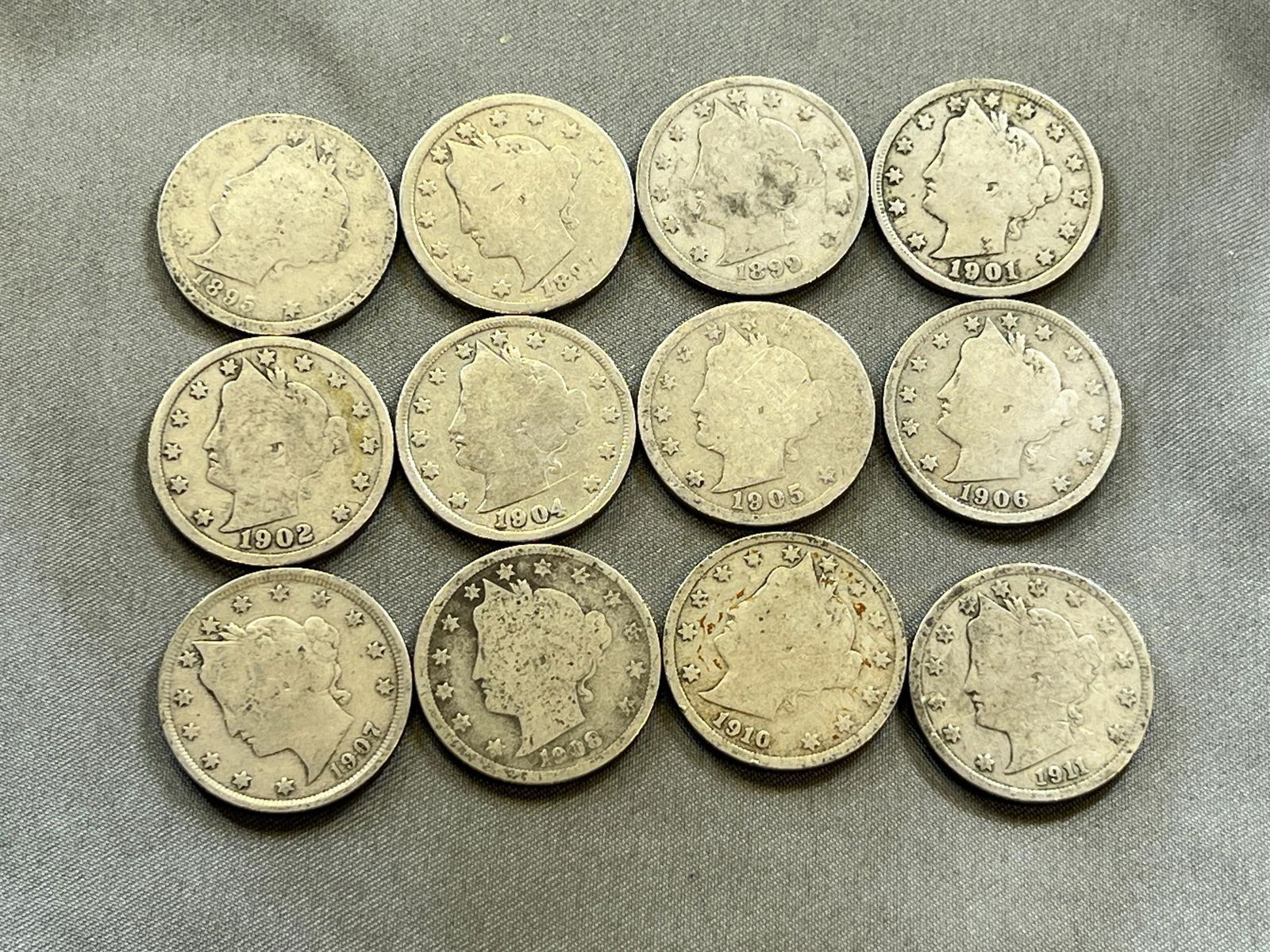 Liberty V Nickel Collection Starter, 1895, 1897, 1899, 1901, 1902, 1904, 1905, 1906, 07, 08, 10, 11 (1 of 2)