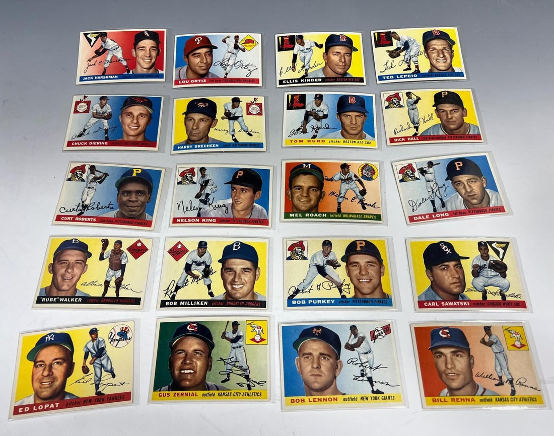 1955 Topps Baseball lot of 20, see list below (1 of 2)