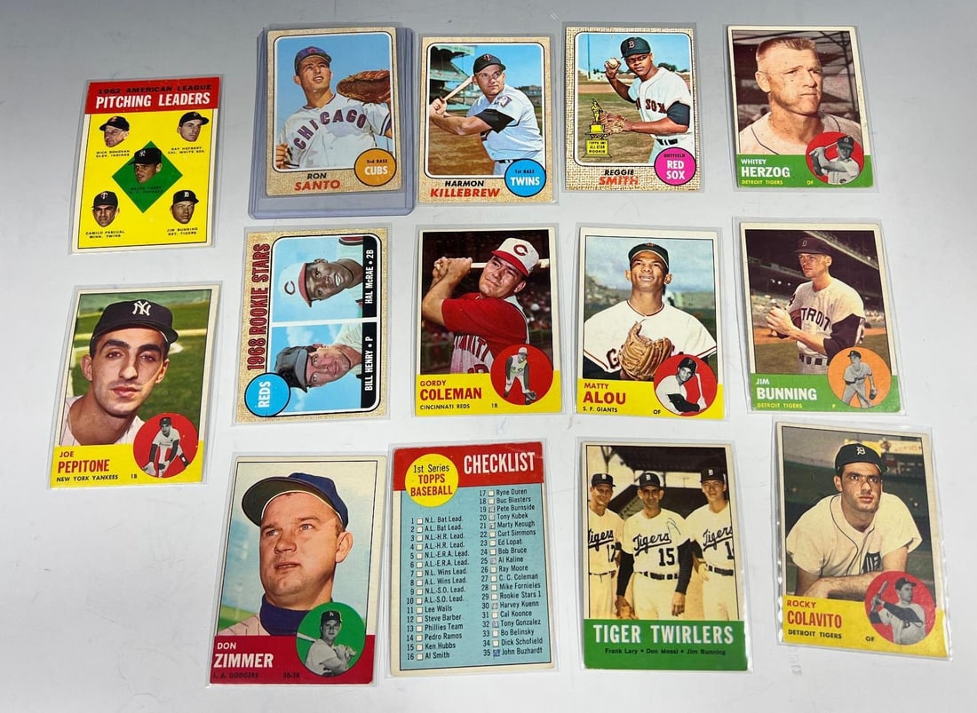 Baseball lot 1963 and 1968 Topps w/ Harmon Killebrew, Ron Santo and more Baseball Cards (1 of 12)