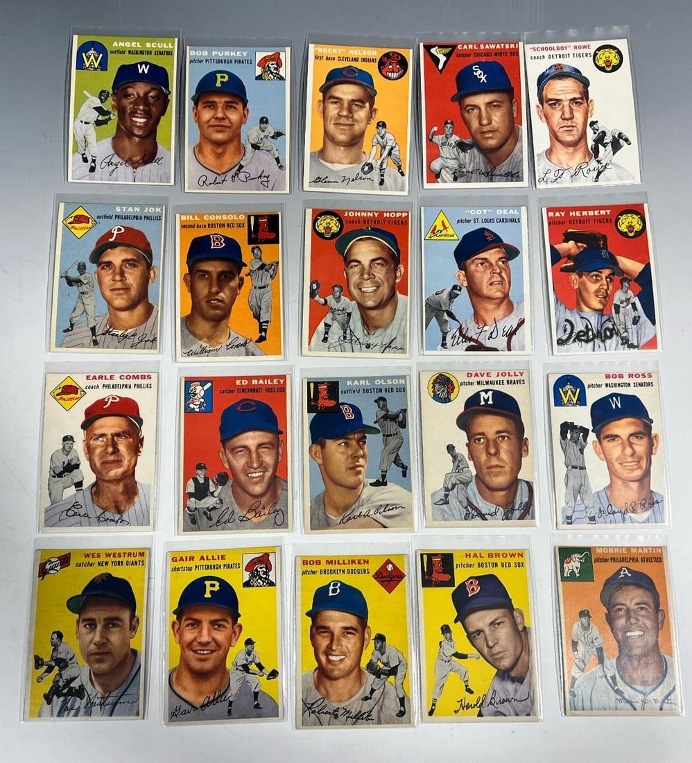 1954 Topps Baseball lot of 20 all #s between 168 and 204 (1 of 11)