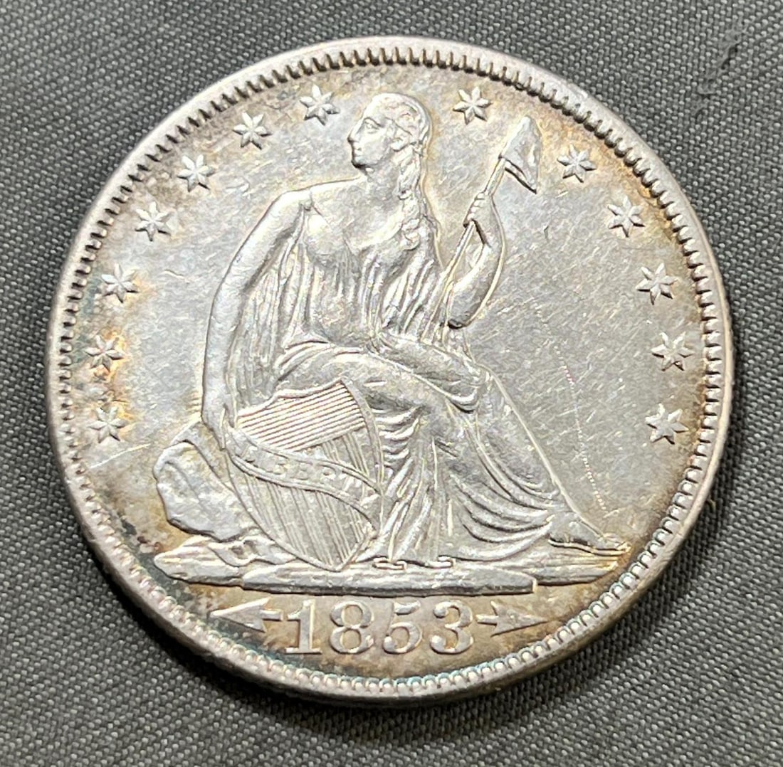 1853 Seated Liberty Half Dollar w/ arrows and rays, FULL LIBERTY (1 of 2)