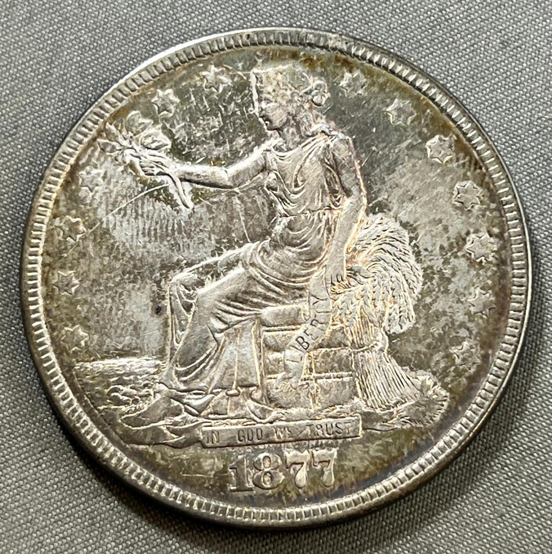 1877 United States Trade Dollar, 425 Grains .900 Silver (1 of 2)