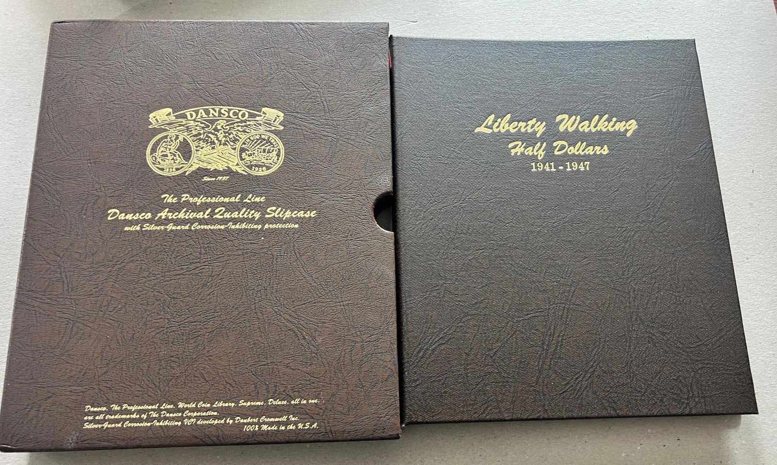 Dansco SHORT Set book of Walking Liberty Half Dollars, includes 14 later date coins, 90% silver (1 of 14)