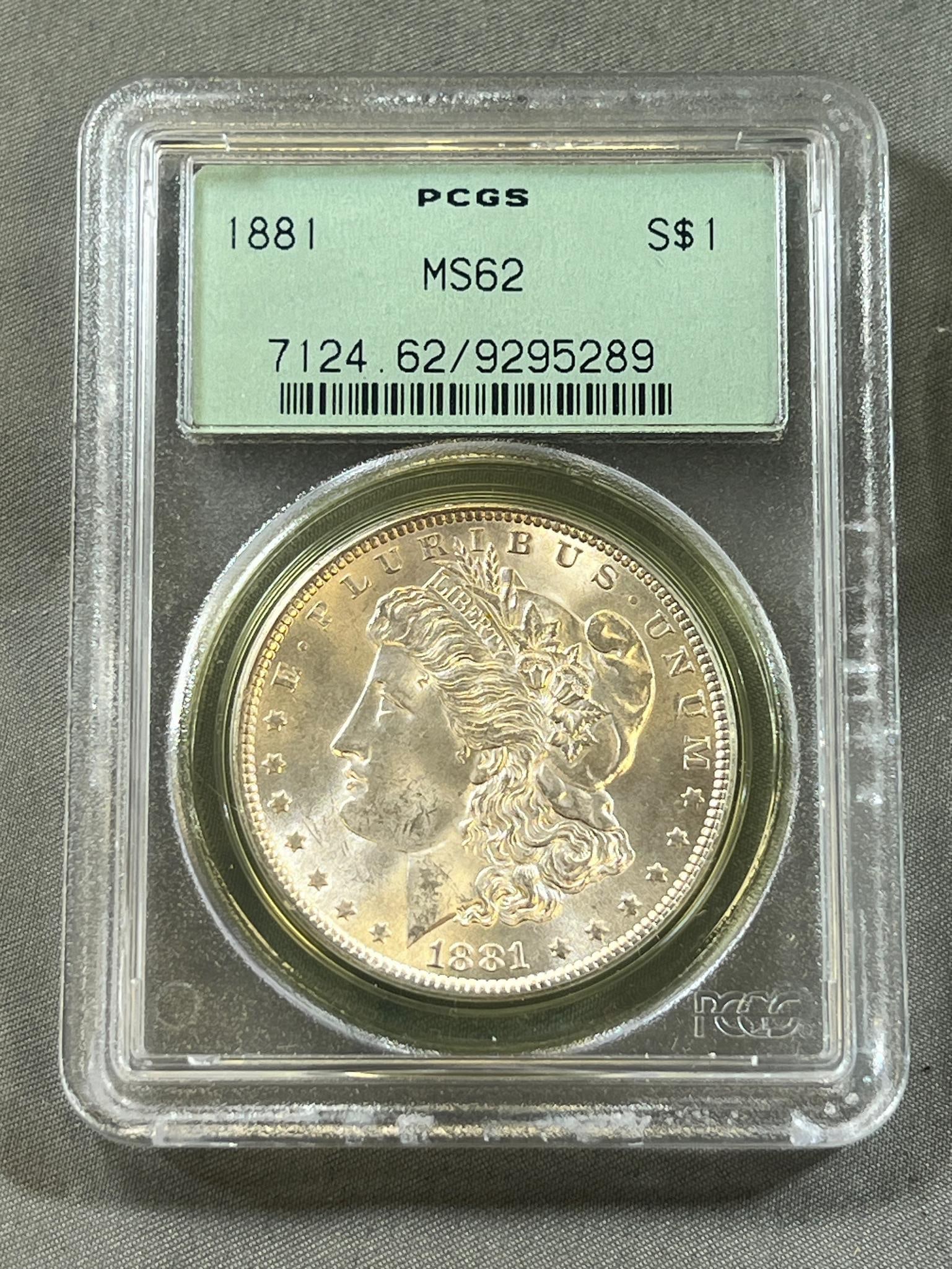 1881 Morgan Silver Dollar in MS62 PCGS Holder (1 of 2)