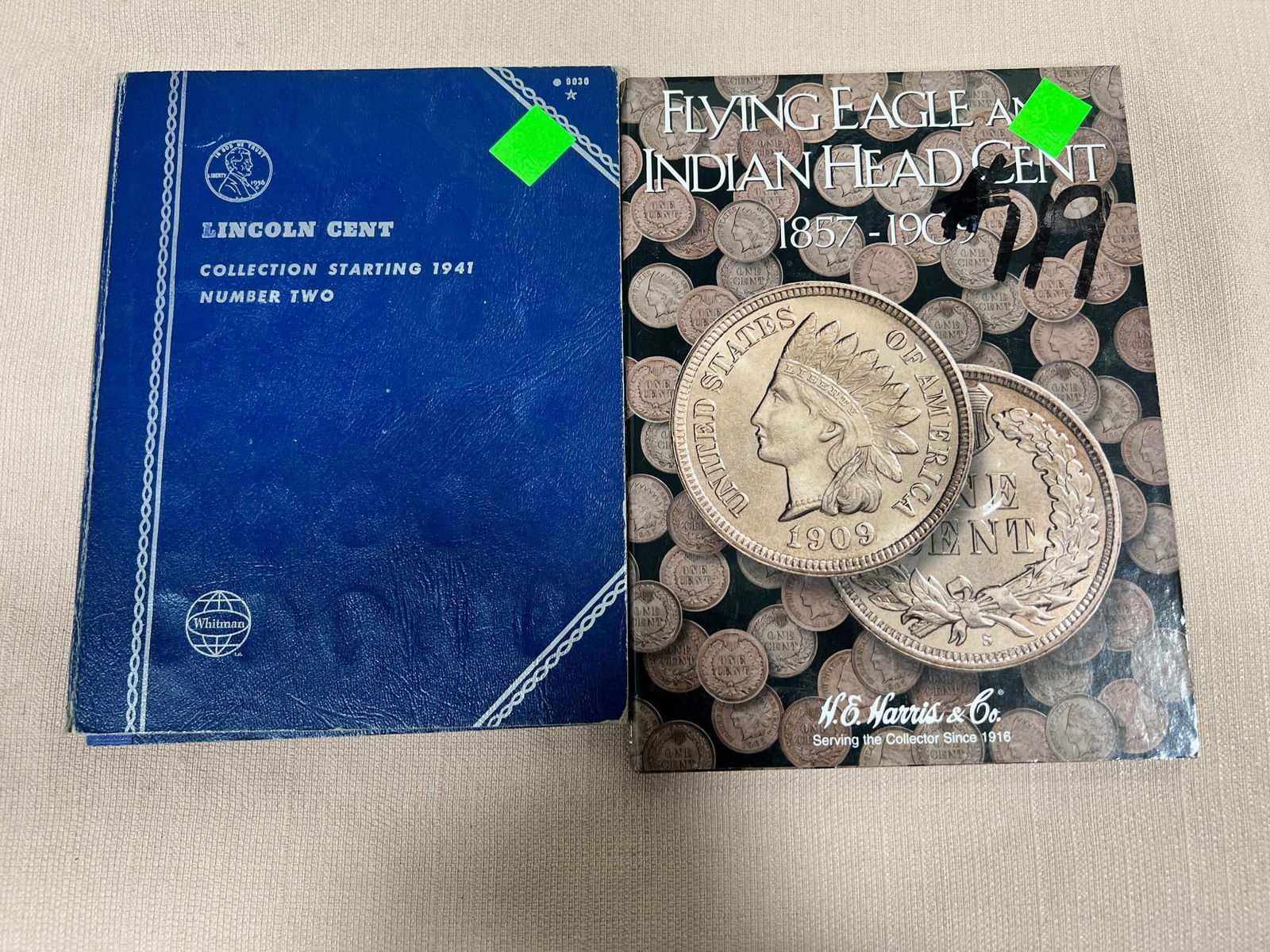 Lincoln Cent book and Indianhead cent book, both partial, see pics, some early Indianheads included (1 of 8)