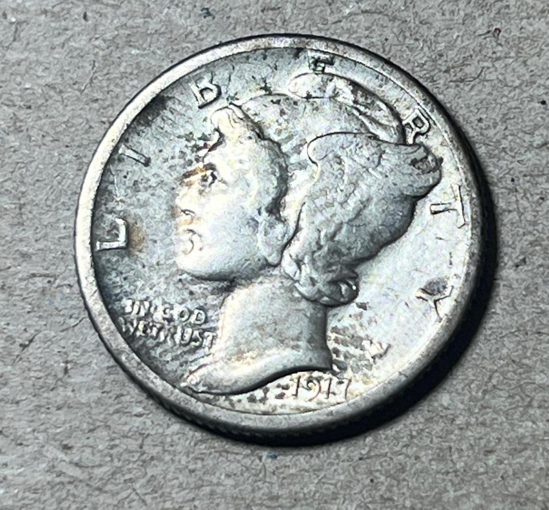 1917-S Mercury Dime, 90% silver: Please see all pics for condition, grade, and completeness of albums. Please ask questions if you have them and request additional photos if necessary.