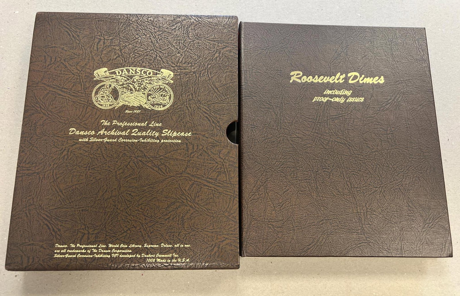 Dansco Roosevelt Album w/ slip cover w/ complete set until 1978 including: Please see all pics for condition, grade, and completeness of albums. Please ask questions if you have them and request additional photos if necessary.