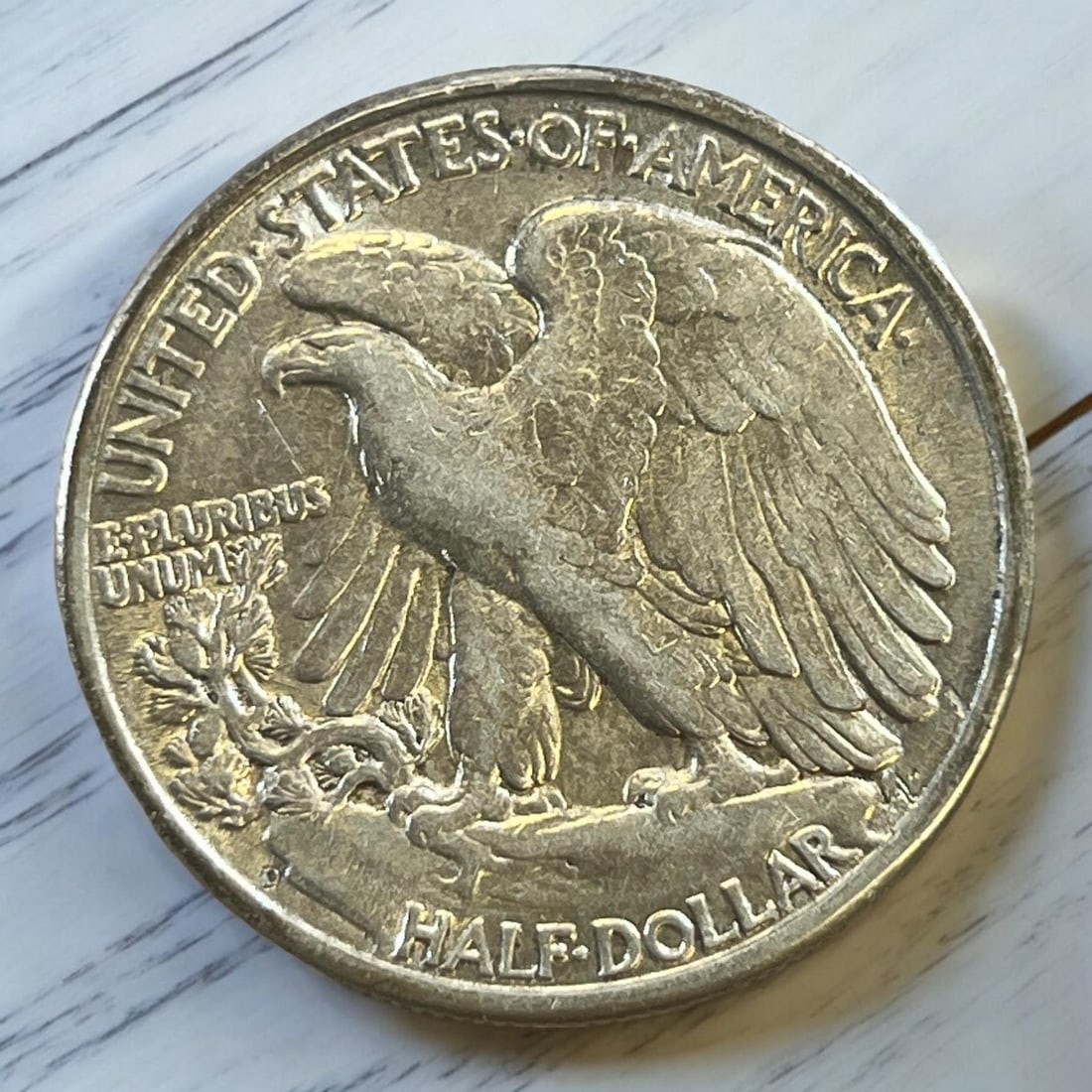 1947-D US Walking Liberty Half Dollar, 90% Silver (1 of 2)