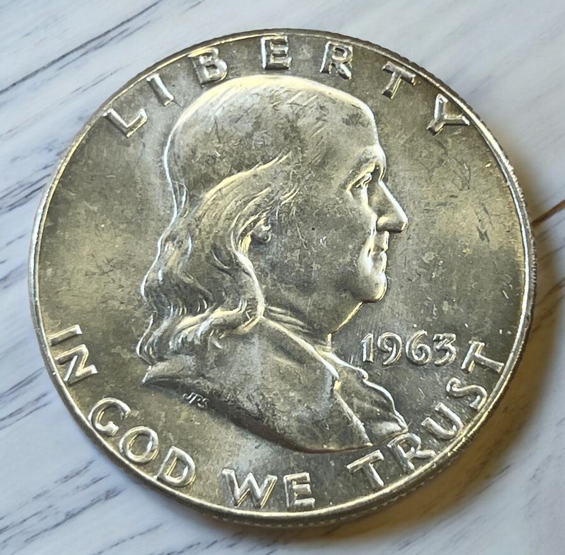 1963 Franklin Half Dollar, 90% Silver (1 of 2)