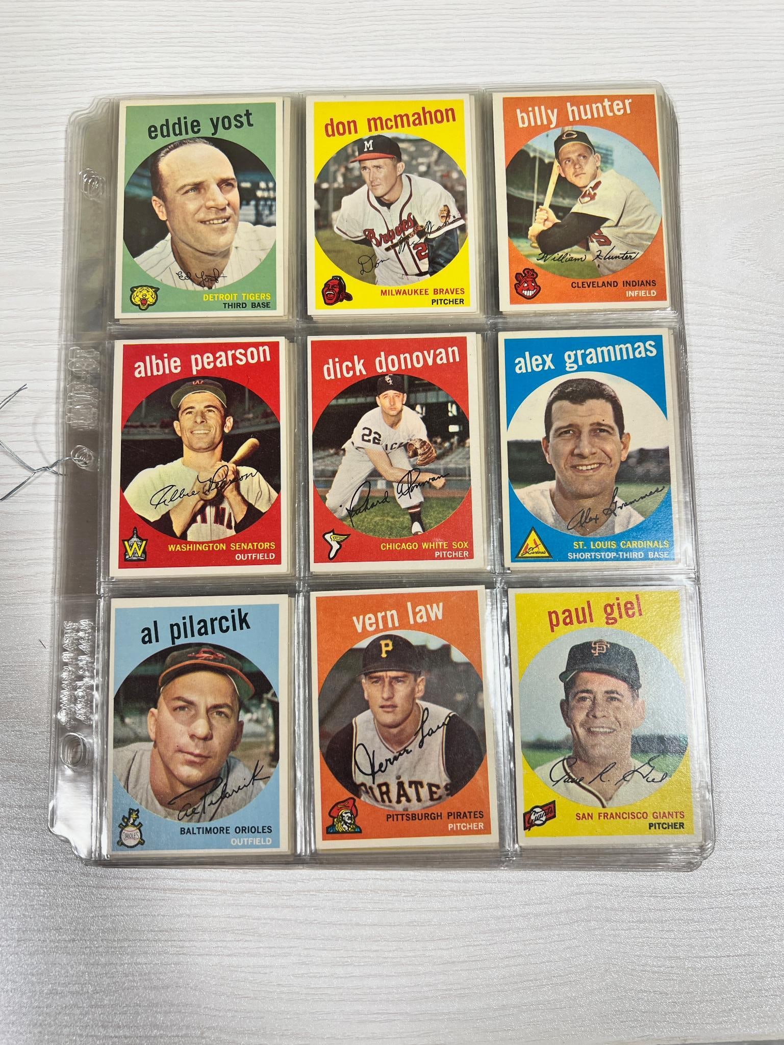 1959 Topps Baseball Series 1 lot of 98 cards w/ Klu, Minoso, Alou (1 of 12)