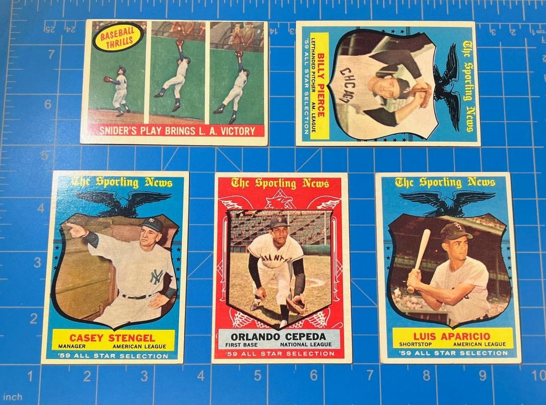 1959 Topps Baseball lot of 5 All -Stars and more (1 of 2)