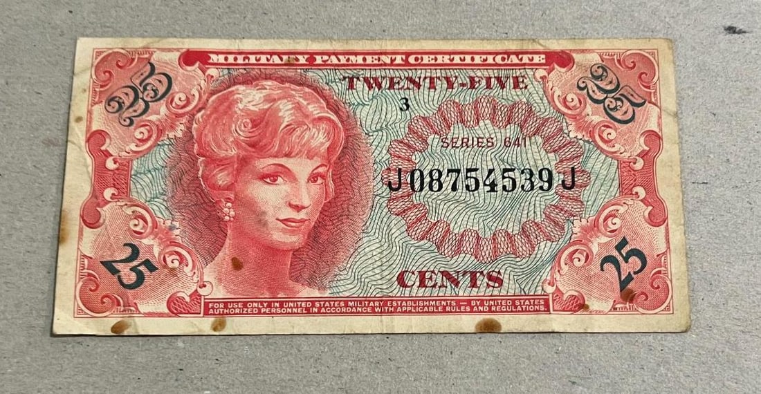 Series 641 Twenty Five Cent Military Payment Certificate (1 of 2)